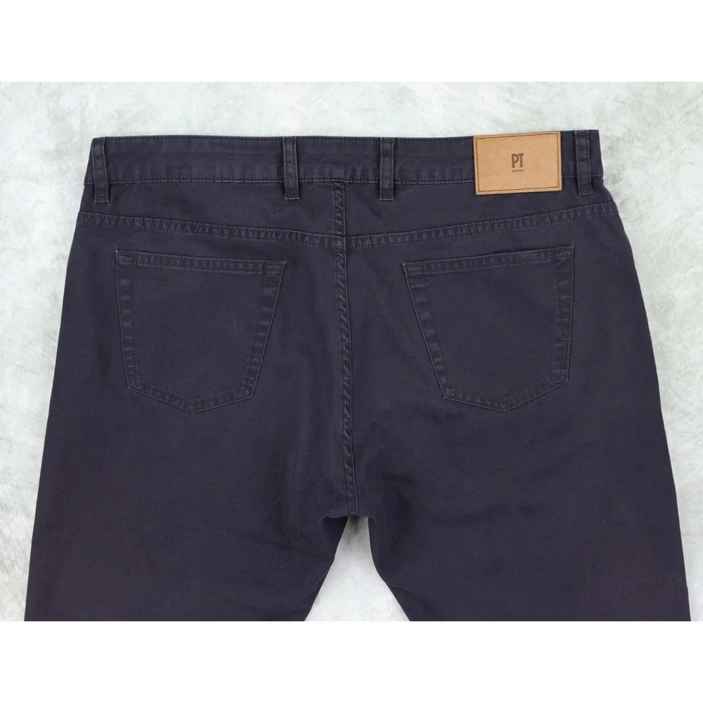 PT Torino Jazz Pants Men 37x36 Navy Blue Stretch Slim Fit 5 Pocket Luxury Italy